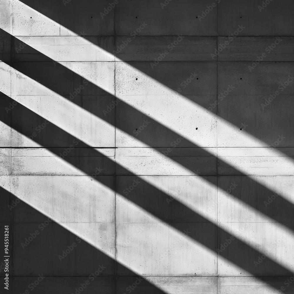 Aufkleber monochromatic abstract image showcasing the texture of a concrete wall bathed in dramatic shadows, c