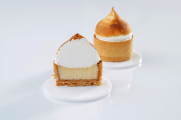 Ready to eat. Delicious cake against white background