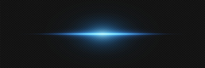 Magic neon lines of light. Blue glare of the beam.