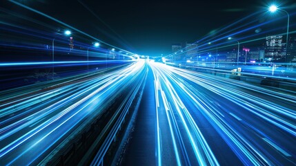 Cityscape Light Trails at Night