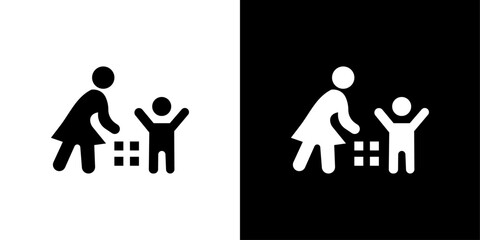 Babysitter icon logo set vector