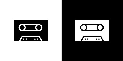 Obraz premium Cassette tape icon logo set vector