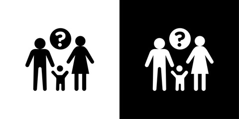 Child custody icon logo set vector