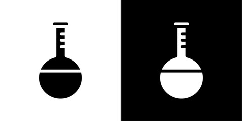 Chemical flask icon logo set vector