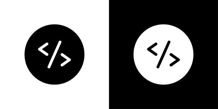 Coding icon logo set vector