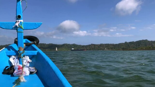 The beautiful view of Karangpandan beach, Nusakambangan island, Cilacap, Central Java, Indonesia.