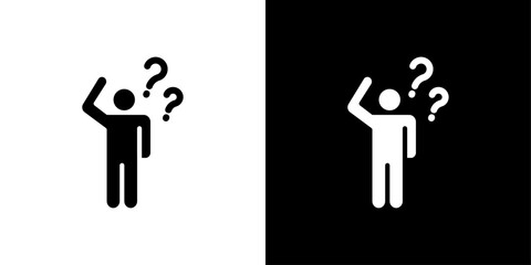 Confusing man icon logo set vector