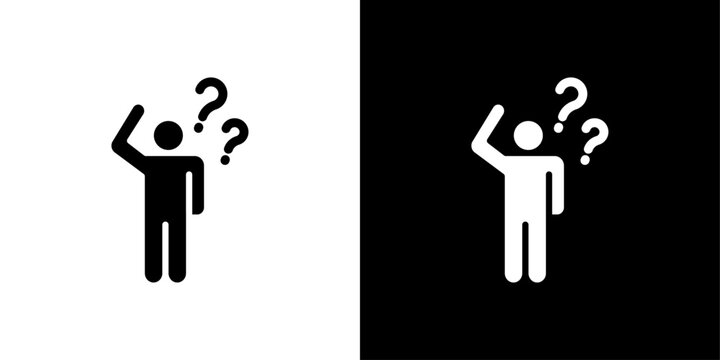 Confusing man icon logo set vector