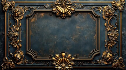 ornate art deco frame with intricate golden patterns and geometric designs luxurious details and symmetrical composition evoke the glamour and sophistication of the 1920s era