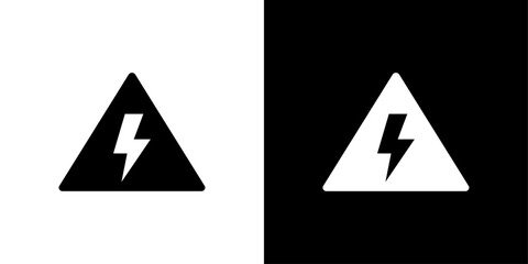 High voltage icon logo set vector