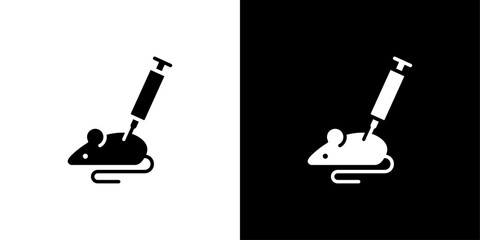 Lab rat experiment icon logo set vector