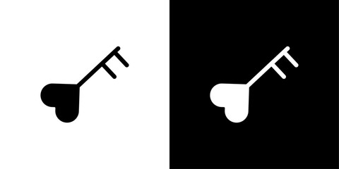 Love key icon logo set vector
