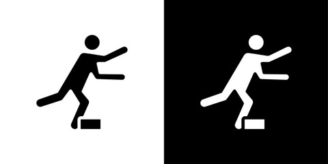 Man tripping icon logo set vector