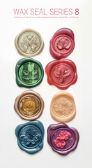 Colorful Wax Seals with Butterfly and Floral Designs