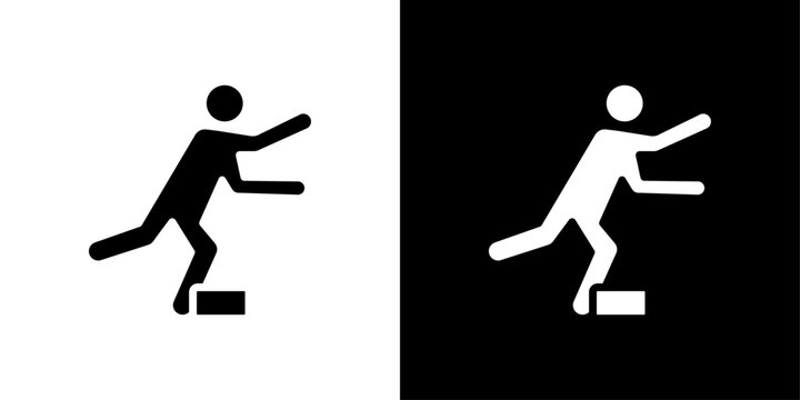 Man tripping icon logo set vector