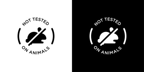 Not tested on animals icon logo set vector © Kajal