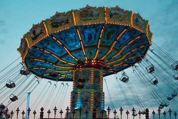 Moving air chairs at a fair