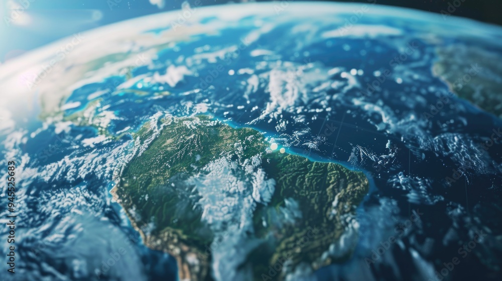 Aufkleber a photo of the earth from space with clouds, suitable for use in astronomy or environmental contexts