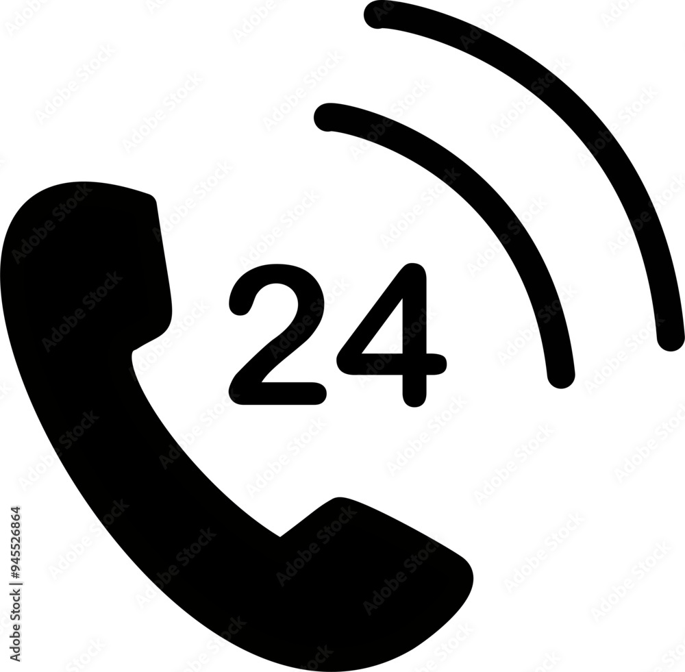 Poster 24 hours service icon. 24 call center vector icon. replaceable vector design.