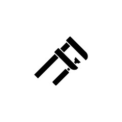 Black silhouette vector icon of a clamp tool.