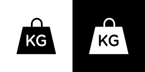Weight kilogram icon logo set vector