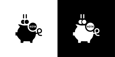 401k retirement savings icon logo set vector