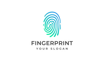 Fingerprint Logo - Human, Safety and Smart Technology Concept