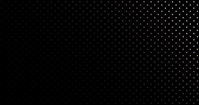 Looping animation of a golden dot pattern on a black background