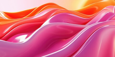 Fototapeta premium Abstract Swirling Fluid Forms in Vibrant Pink and Orange Hues