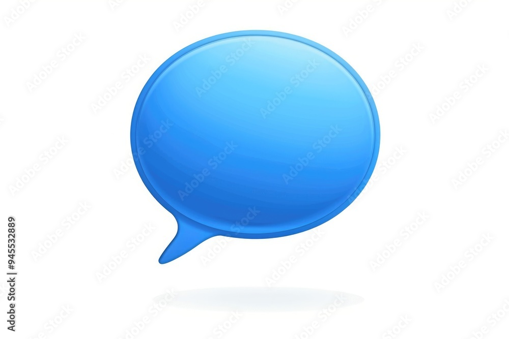 Poster a simple blue speech bubble on a white background