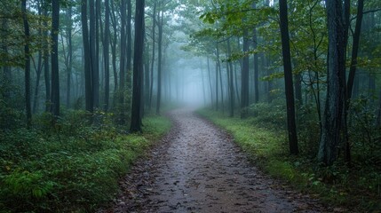 Fototapeta premium Misty Forest Path