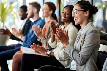 Inspire your teams to keep on achieving Shot of a group of businesspeople applauding during a seminar
