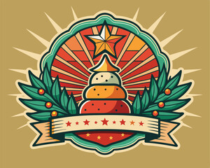  christmas t shirt and sticker vector illustration design