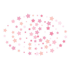 Pink vector confetti with stars, decoration for wedding banners or birthday card. 