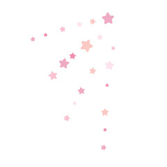 Pink vector confetti with stars, decoration for wedding banners or birthday card. 