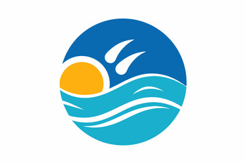 Pool kit round shape logo for swimming pool company