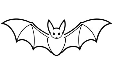 Bat liner silhouette vector illustration