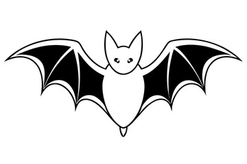 Bat liner silhouette vector illustration