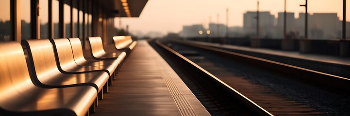 platform at an empty modern railway station, strike concept, © emongraphic