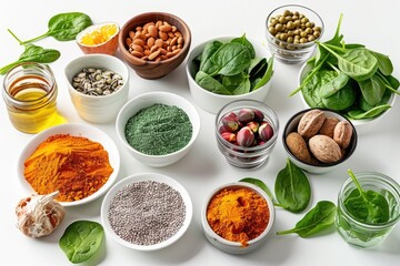 A table with various food bowls