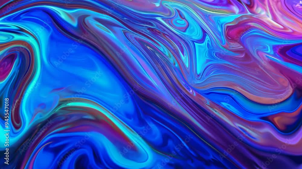 Poster mesmerizing abstract liquid flow in vibrant colors with smooth swirls and dynamic patterns