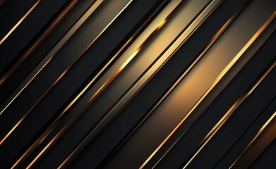 Obraz premium Dark background with golden lines in the form of squares and straight lines.