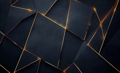 Dark background with golden lines in the form of squares and straight lines.