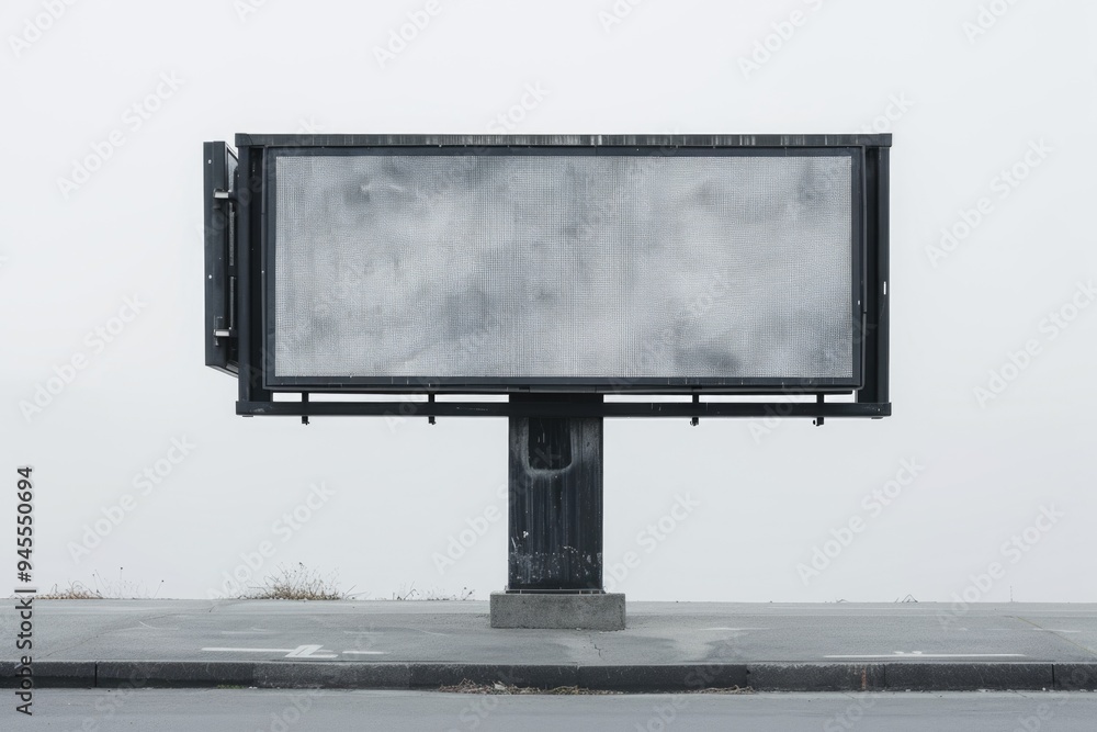 Poster A roadside billboard with no advertisement, suitable for use in various settings where a blank background is needed