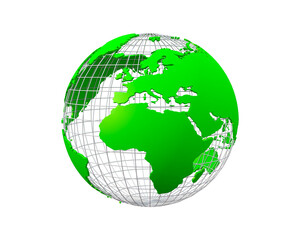 3d illustration of green globe