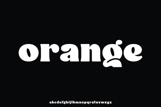 Unique bold retro style alphabet display font vector. Playful orange typeface