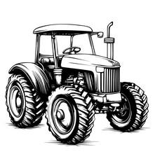 silhouette of a tractor illustration vector	