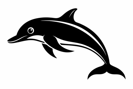 recommend clip art: Dolphin silhouette icon vector illustration