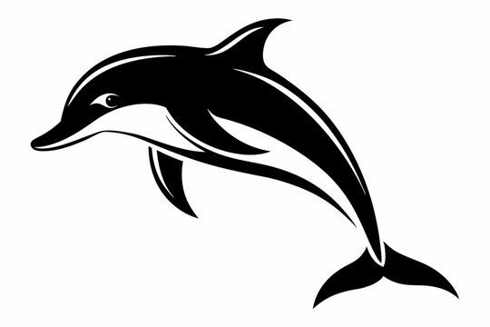 recommend clip art: Dolphin silhouette icon vector illustration
