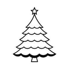 Fototapeta premium Elegant Christmas Tree Silhouette with Star and Ornaments